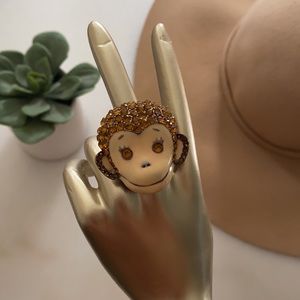 ❤️ Betsey Johnson Topaz Peach Enamel Ring